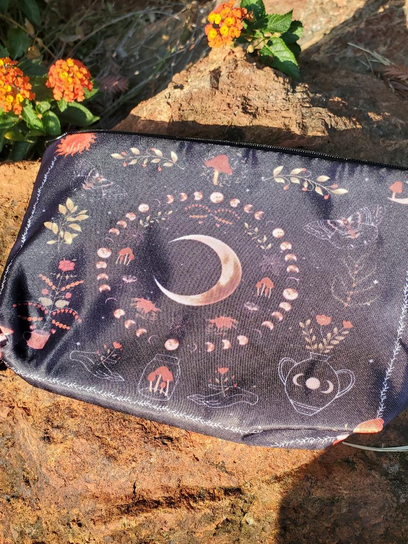 MYSTIC MYSTERY MOON BAG BUNDLE -Includes a Hamsa Hand/Evil Eye Keychain, the bag, and a surprise Chakra Ring w/ a surprise pair of Tarot Themed Earrings.