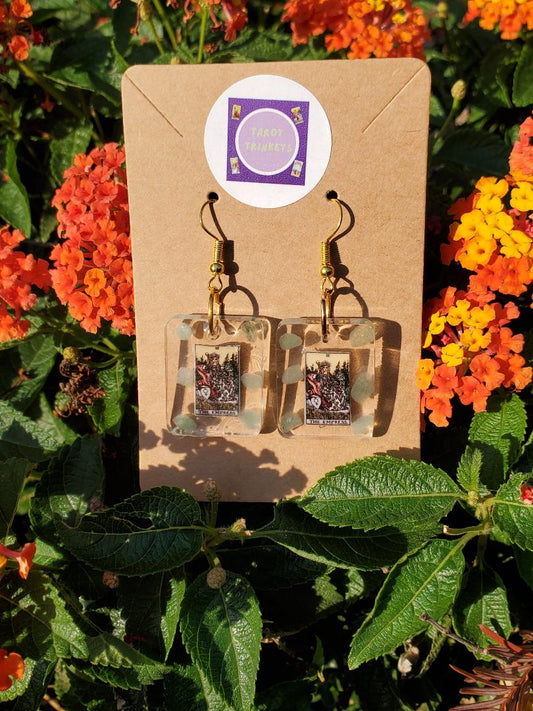 Earrings: EMPRESS TAROT CARD-MAJOR ARCANA. GREEN AVENTURINE