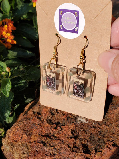 Earrings: EMPRESS TAROT CARD-MAJOR ARCANA. GREEN AVENTURINE