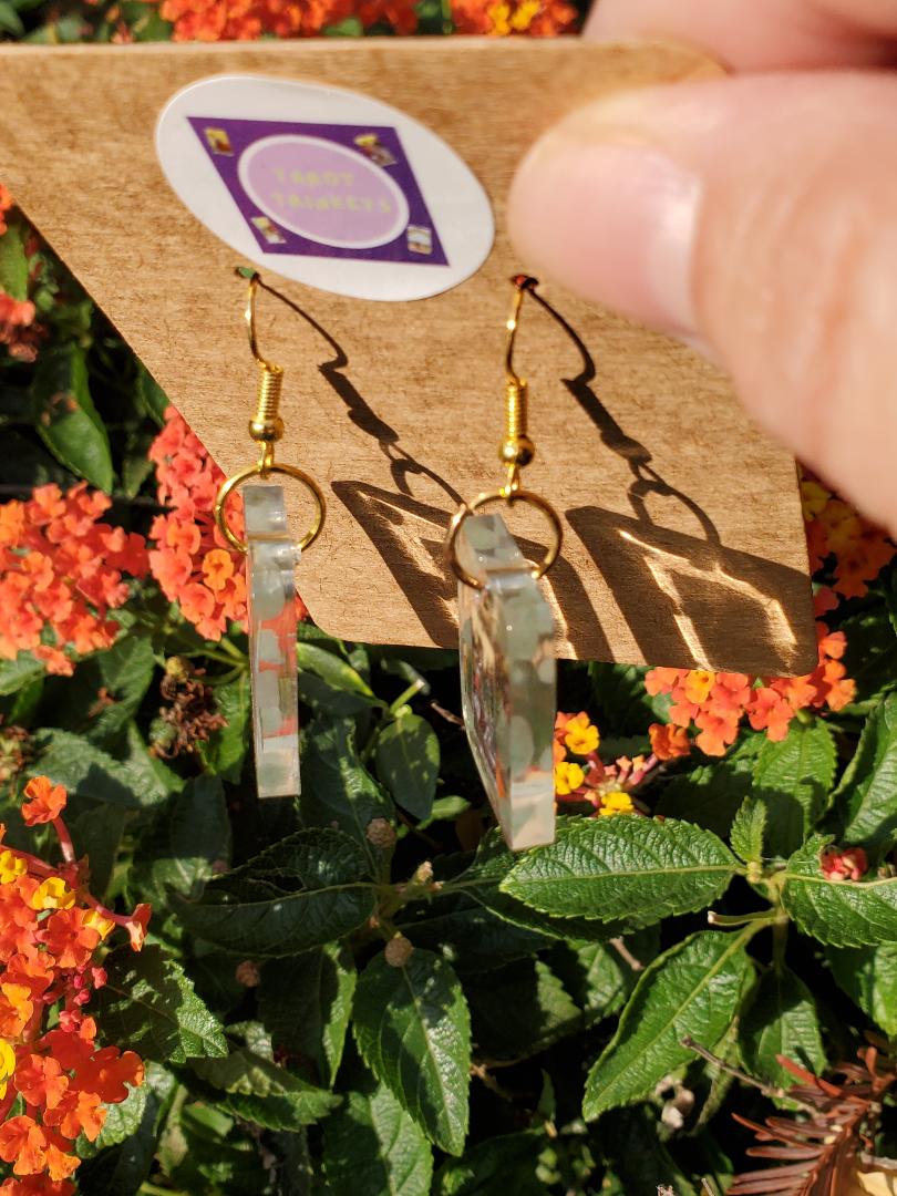 Earrings: EMPRESS TAROT CARD-MAJOR ARCANA. GREEN AVENTURINE